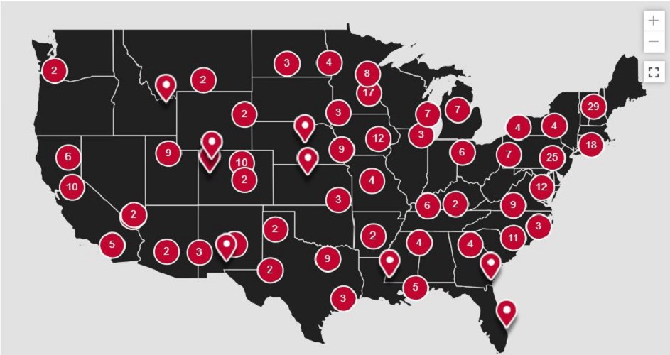 Distributor locator map image